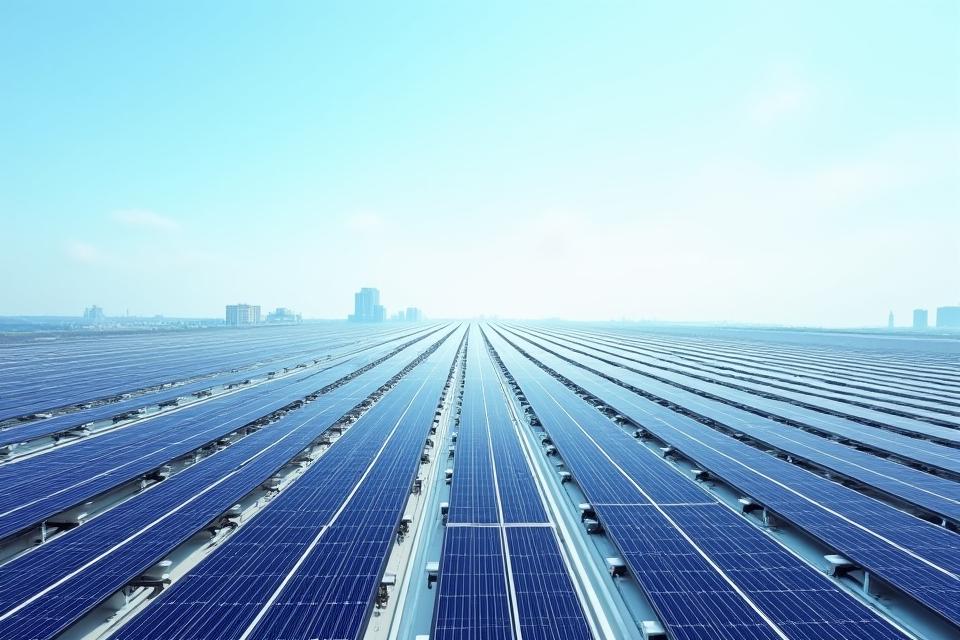 Gewerbedach Solar Installation